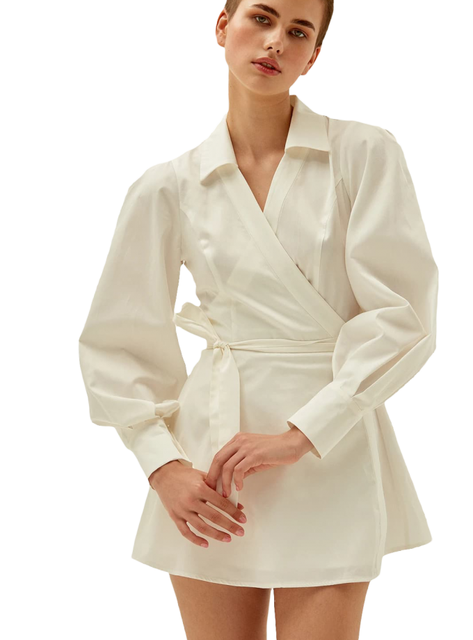 Ivory short shirt dress