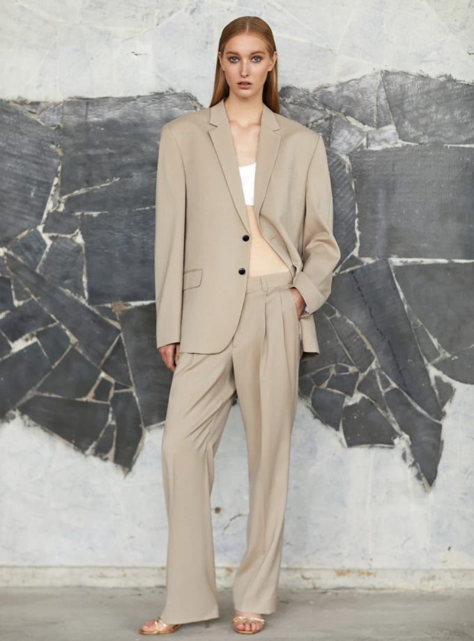 Beige vintage boyfriend oversized jacket